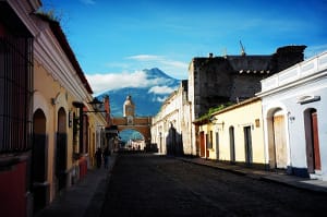 mountaiin view from the antigua island