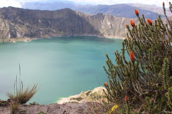 beautiful blue lake in ecuador