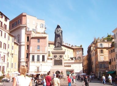 The Statue of Giordano Bruno in Rome, Italy