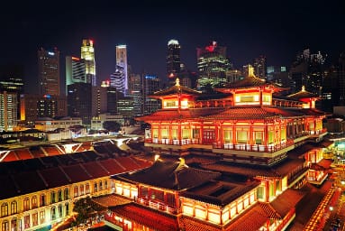 night view at Singapore downtown